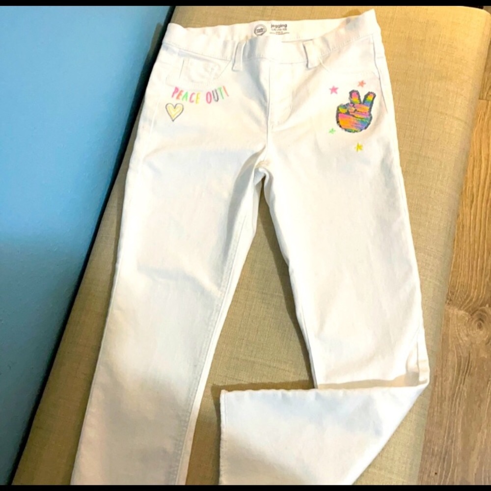 Wonder nation Sz L (10-12) white leggings